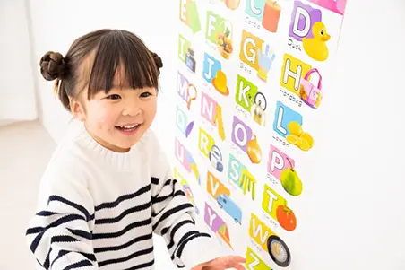 ABCパネルと子供